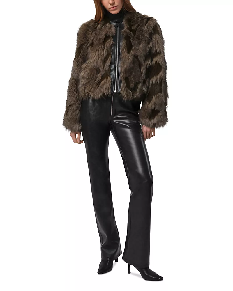 Apparis Lillet Faux Fur Patchwork Bomber Jacket