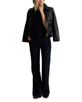 Tonal Check Flare Pants