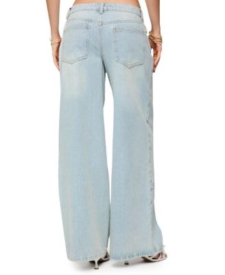 Teela Lacey Low Rise Carpenter Jeans in Blue Wash