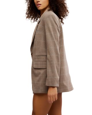 Paper Cut Pinstripe One Button Blazer