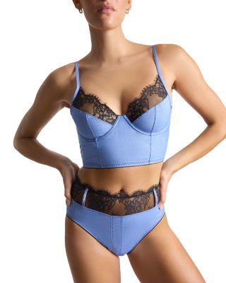 x Lexi Wood Katrina Denim & Lace High Waist Panty