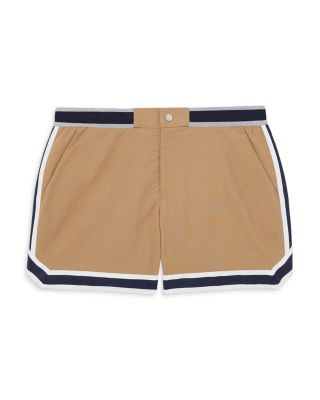 Che Baller Stripe Tape Hem 4.5" Swim Trunks 