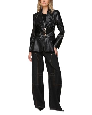 SB Hourglass Faux Leather Blazer