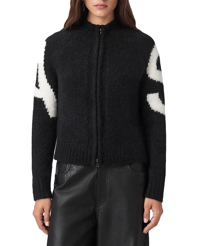 Allsaints Alpaca-blend Sylvie Cardigan In Black