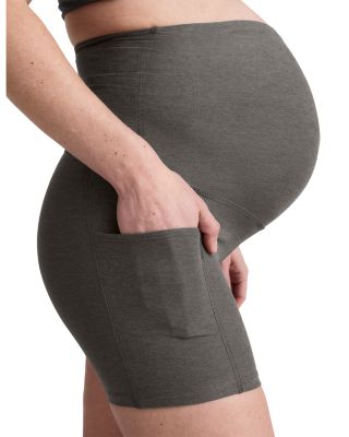 Spacedye Keep Pace Maternity Pocket Biker Shorts