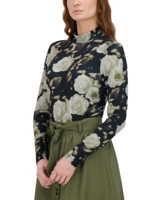 Printed Mock Neck Top 