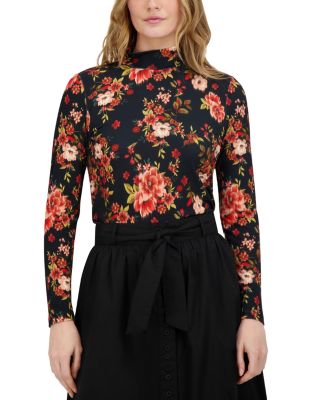 Printed Mock Neck Top 