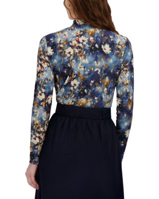 Printed Mock Neck Top 