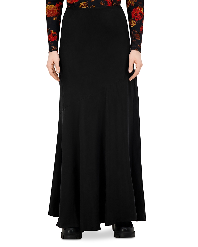 Point Brushed Seam Skirt In Black