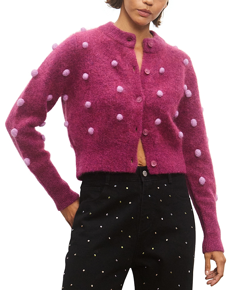 Alemais Elia Cropped Cardigan In Purple
