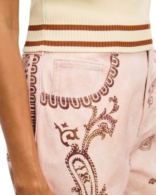 Akia High Rise Straight Jeans in Pink