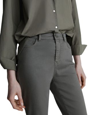 Artemio High Rise Flare Leg Jeans in Olive