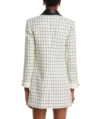 Windowpane Check Boucl&eacute; Mini Dress