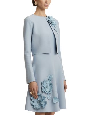 Fitted Jacket with Peony Embellishment