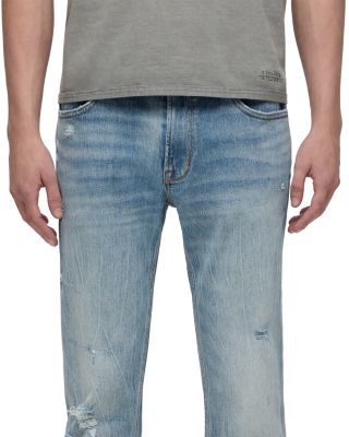 Walker Kick Flare Distressed Jeans in Resort Blue