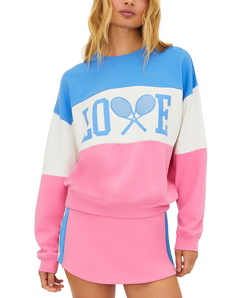 Beach Riot Devyn Oversize Colorblock Cotton Sweatshirt In Pink