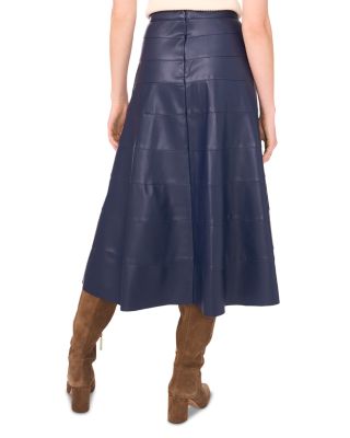 Faux Leather Seamed Skirt