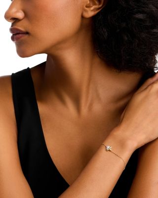 18K Yellow & White Gold Diamond Love in Verona Double Flower Bracelet, 0.09 tcw