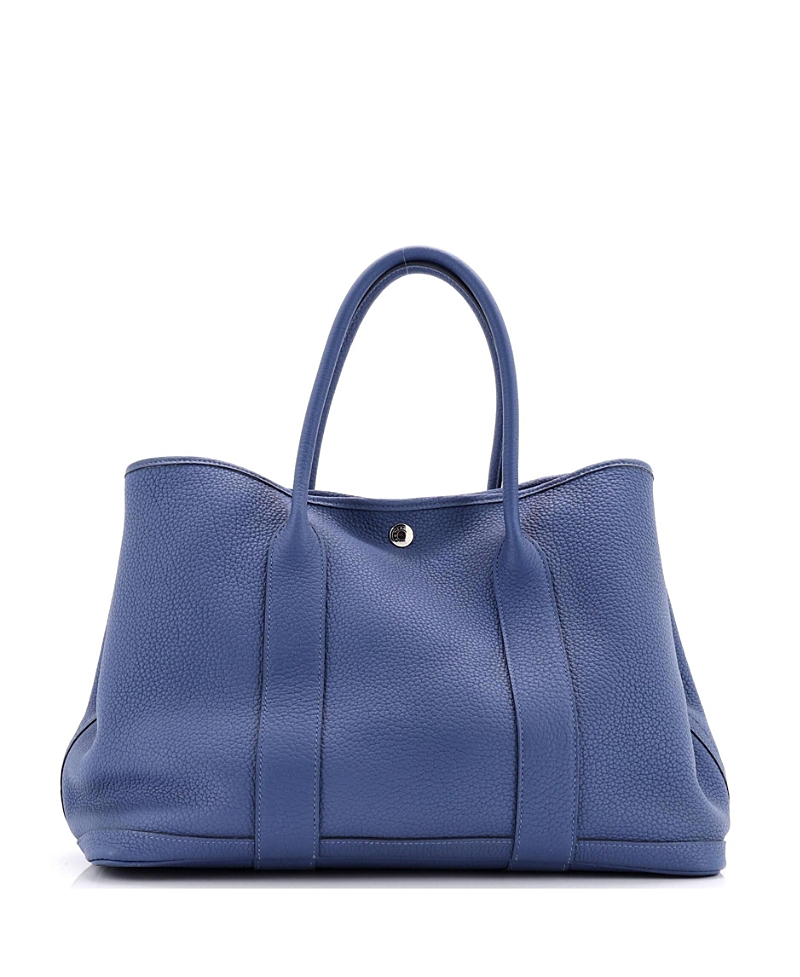 Pre-owned Pre-owned Hermes Hermes 36 Garden Party Tote Leather In Blue