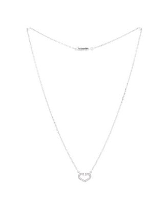 C Heart de Cartier Pendant Necklace 18K White Gold with Pave Diamonds