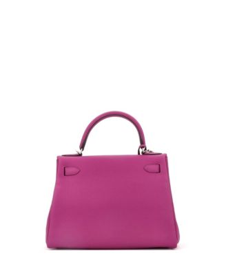 Kelly 28 Handbag Pink Togo with Palladium Hardware