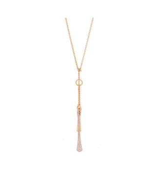 Pre-Owned HERMÈS - Clou De Forge Lariat Necklace 18K Rose Gold and Diamonds