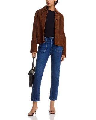 Mayslie Mid Rise Straight Ankle Jeans in Dresden