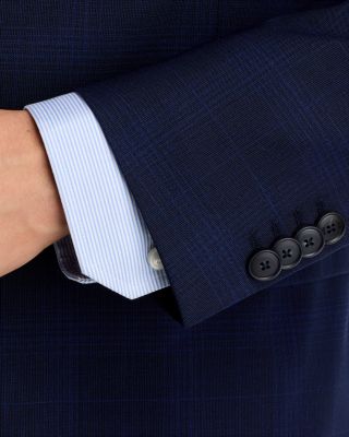 H-Huge Tonal Plaid Stretch Wool Slim Fit Suit