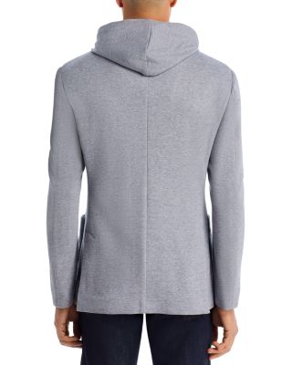 Double Face Jersey Removable Hood Slim Fit Sport Coat