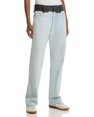 High Rise Straight Jeans in Light Blue