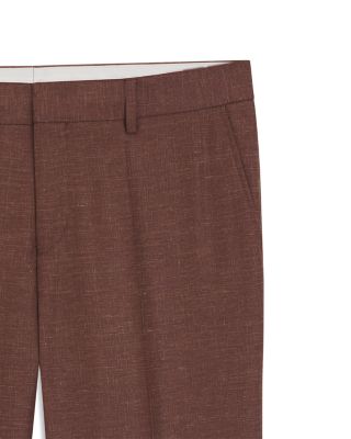 Melange Solid Slim Fit Suit Pants