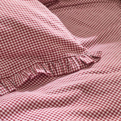 Gingham Ruffle Duvet Cover Set, Full/Queen