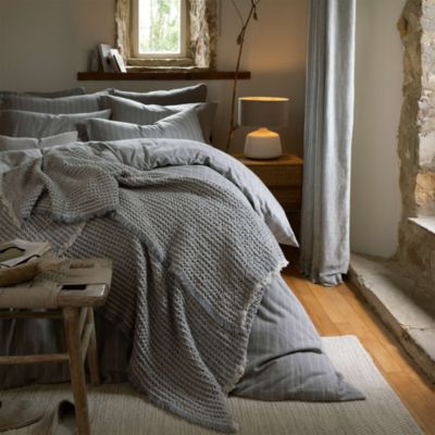 Flannel Marl Stripe Duvet Cover Set, Full/Queen