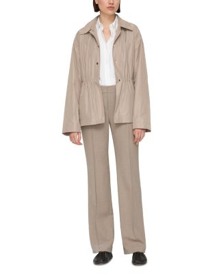 Gathered Waist Snap Jacket