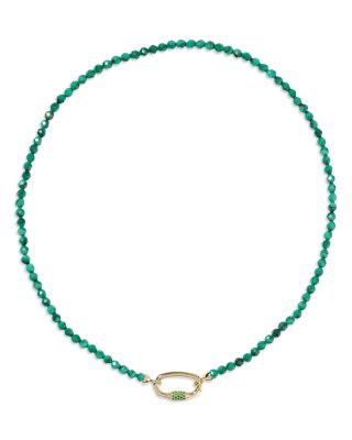 Emery Pav&eacute; Link Stone Beaded Strand Necklace, 17"