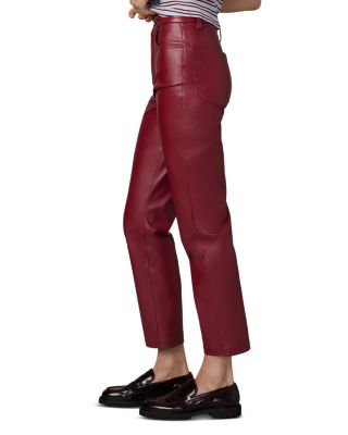 The Lyra Slim Faux Leather Jeans in Syrah
