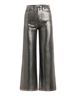 The Blake Cropped Wide Leg Jeans in Pewter Foil