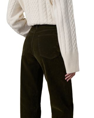 The Margot Straight Flocked Jeans in Olive