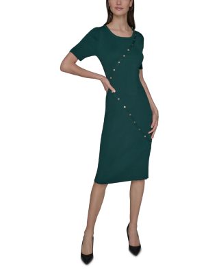 Button Trim Sweater Dress