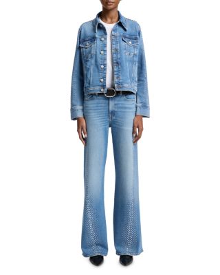 Adi Embellished Jean Trucker Jacket in Love Soul