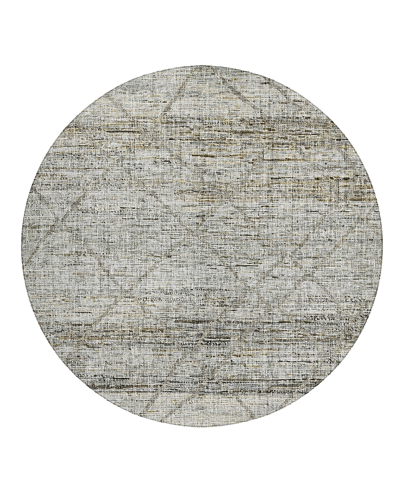Dalyn Rug Company Dalyn Portico Washable Po1 Round Area Rug, 8' X 8' In Gray