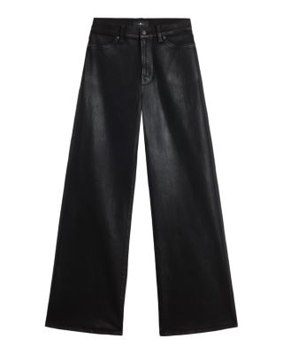 High Rise Lotta Flared Leg Jeans in Coated Black