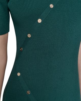 Button Trim Sweater Dress