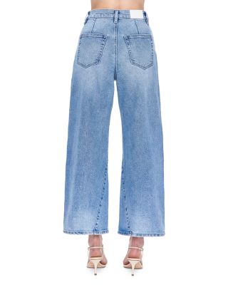 Kyra Ankle High Rise Bowed Leg Jeans in Terrace