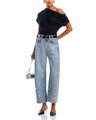 Charlie High Rise Ankle Barrel Jeans in Band Jewel