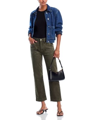 Quincy Mid Rise Relaxed Ankle Jeans in Vintage Forest Moss