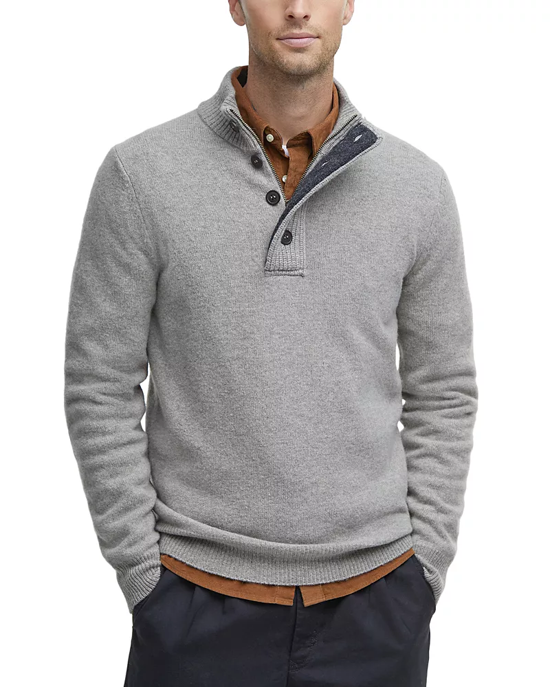 Barbour Elbow Patch Mock Neck Sweater