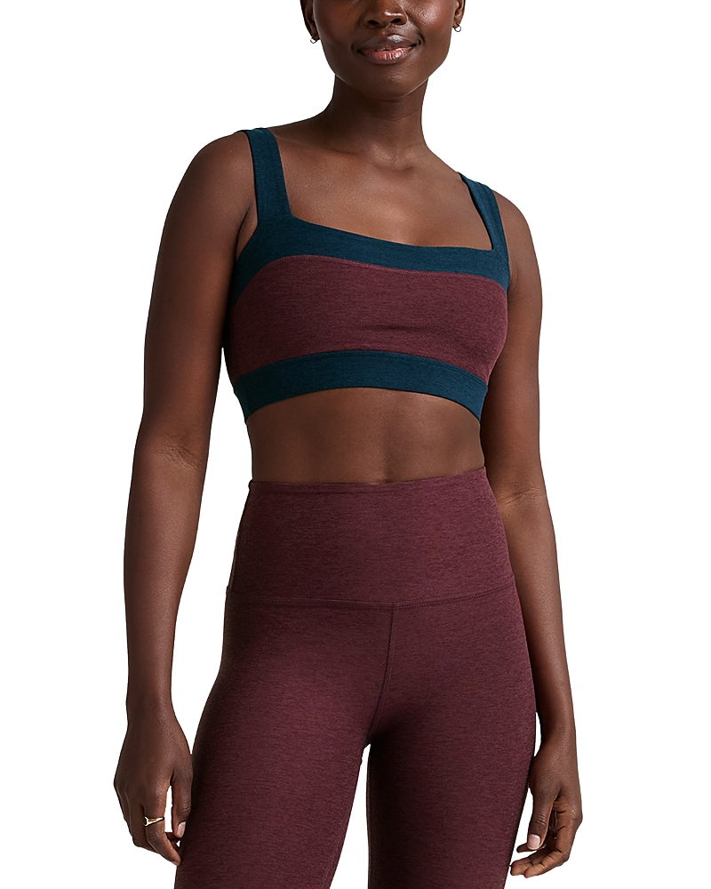 Beyond Yoga Spacedye Horizon Colorblocked Sports Bra In Multi