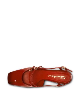 Women's Patent Leather Mid-Heel Slingback