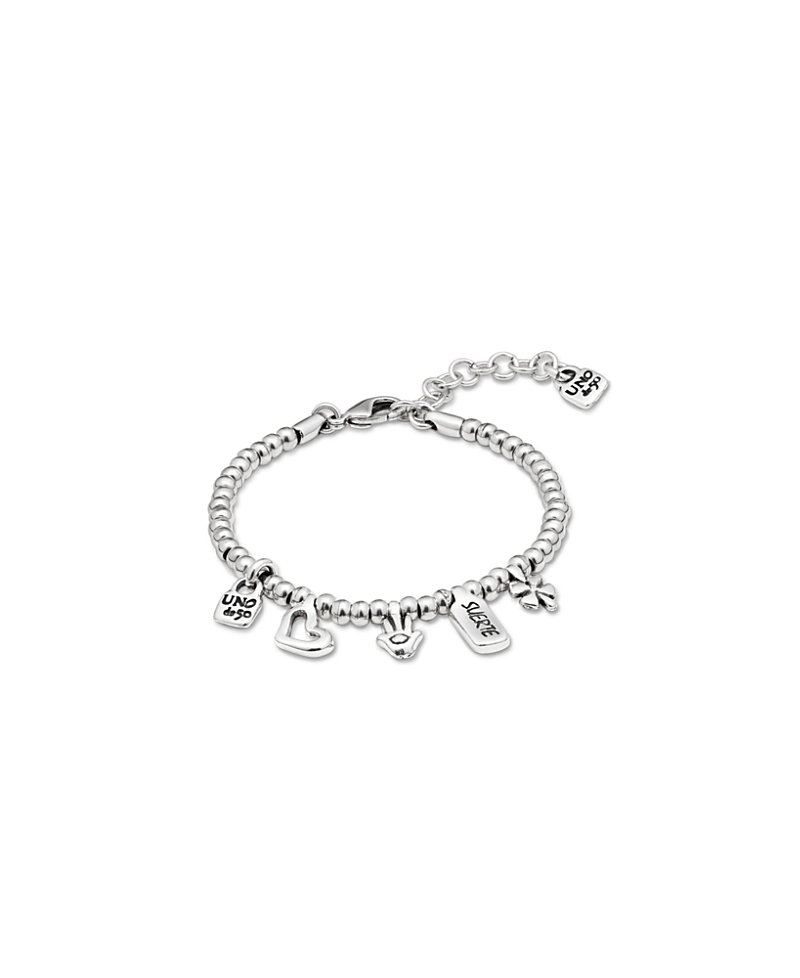 Unode50 Sterling Silver-Plated Beaded Bracelet with Charms